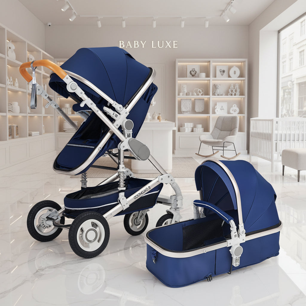Portable Folding Stroller Lie Flat For Newborn Babies Aluminum Frame Baby Cart