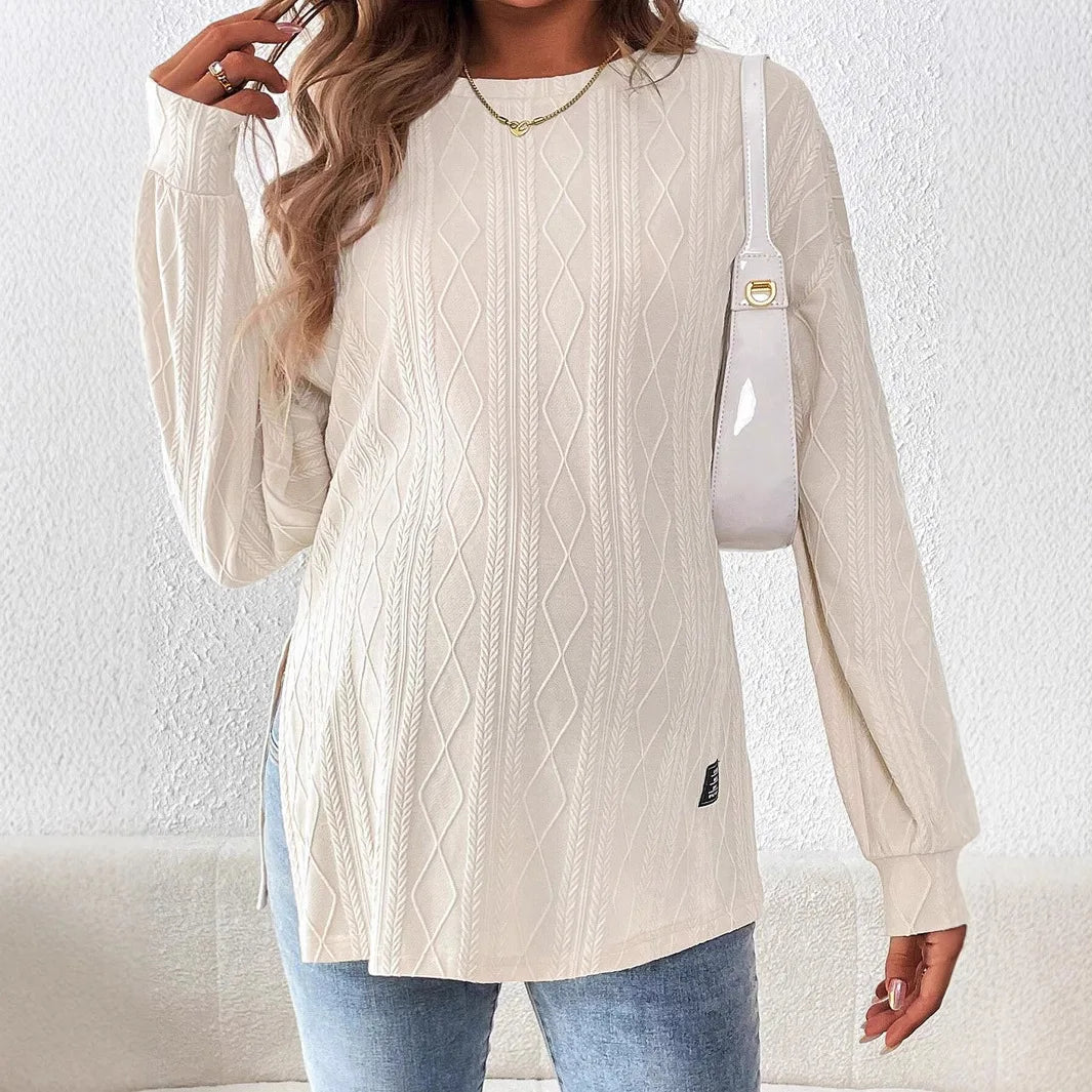 Pregnant Women Clothing Tees Maternity Clothes Pregnant Women Wear Round Neck Long Sleeve Monochrome Daily Leisure T-shirt