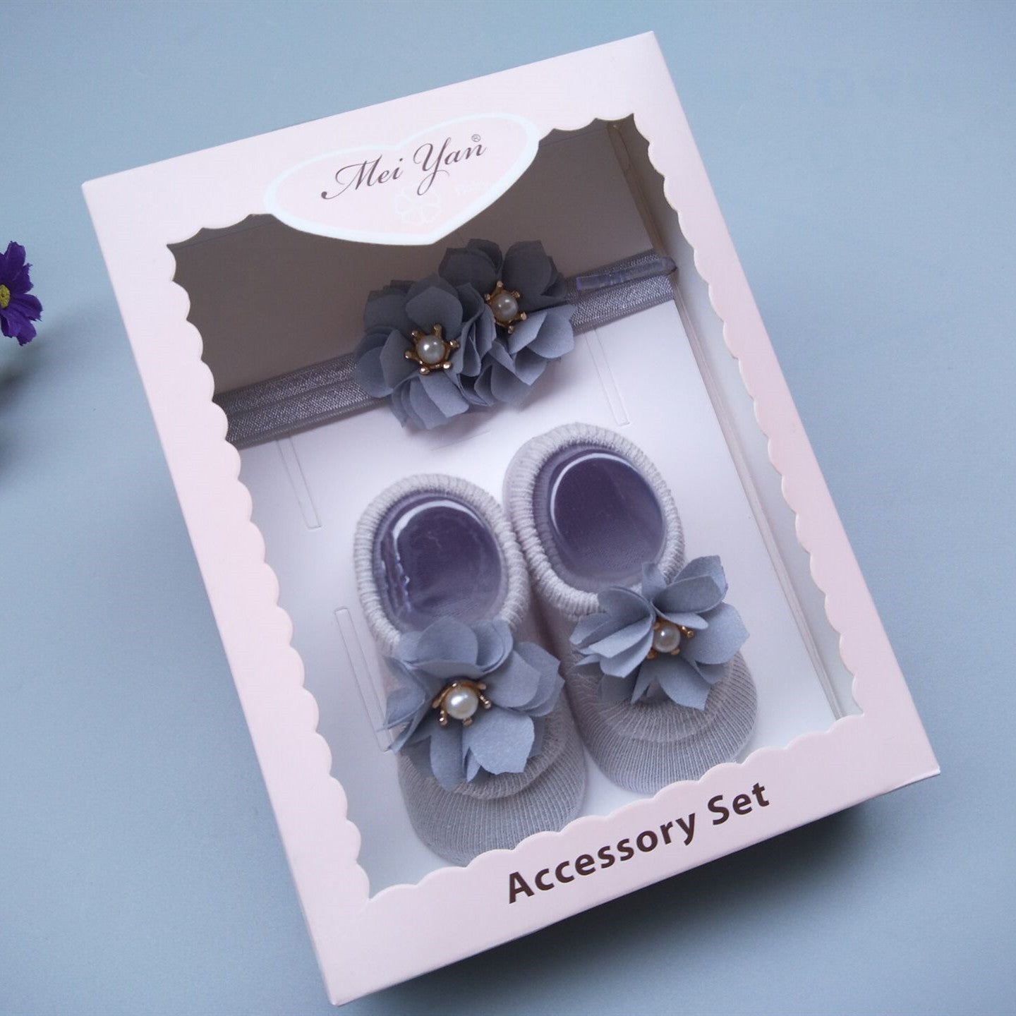New Baby Girl Socks Headband Gift Box