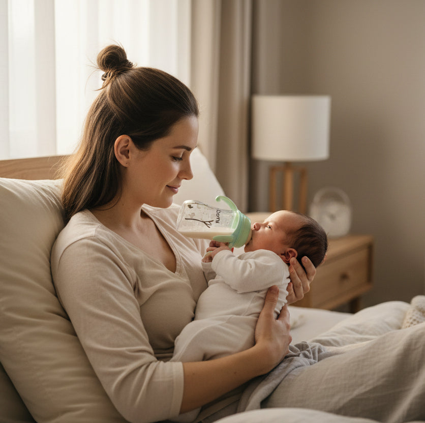 SafeSip Anti-Fall and Anti-Flatulence Feeding Bottle - Prevents Leaks