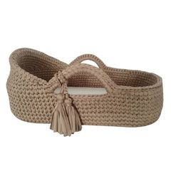 Hand Crocheted Single Layer Moses Cradle Cotton Rope Woven Crib Cloth Strips Woven Newborn Cradle