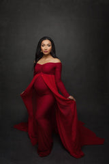 Photo Mopping Long Maternity Skirt