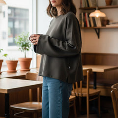 Ladies' Bamboo Fleece Cropped Pullover | Rose