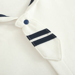 I Love Mom And Dad Newborn Baby Spring And Autumn New Navy Style Bow Tie Romper
