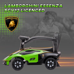 Kids 2-In-1 Lamborghini Ride-On And Stroller, With Horn - Green