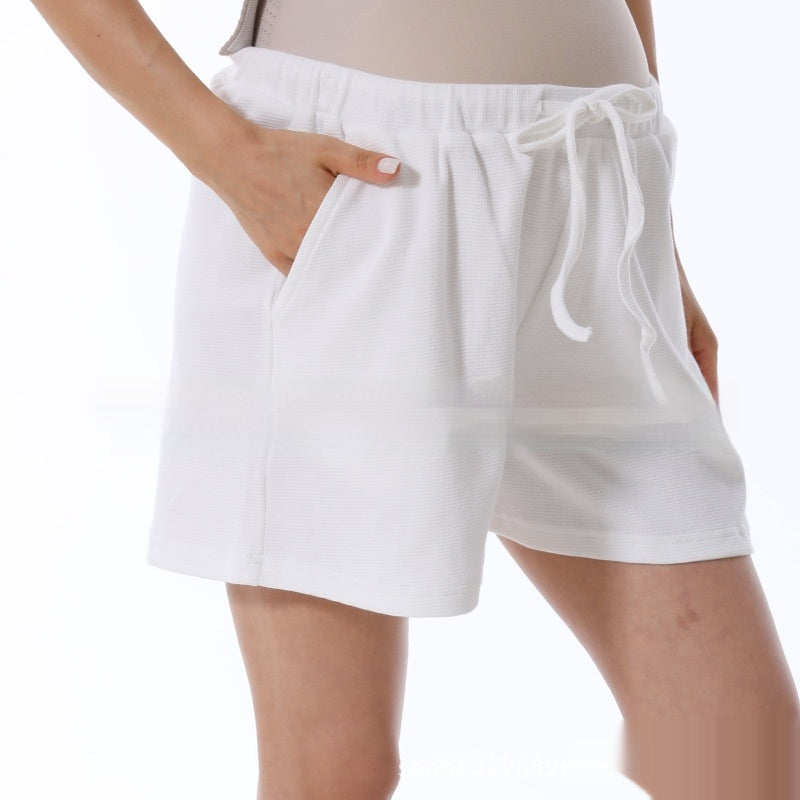 Home Wear Summer Waffle Short Maternity Suit