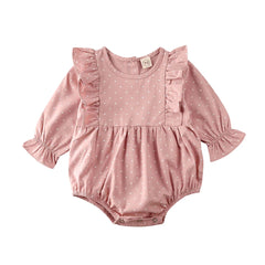 Polka Dot Long-sleeved Jumpsuit Newborn Ruffled Romper
