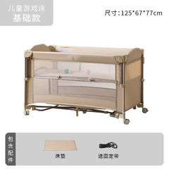 Cross-border crib Foldable splicing queen bed Movable fence crib Portable newborn baby diaper table