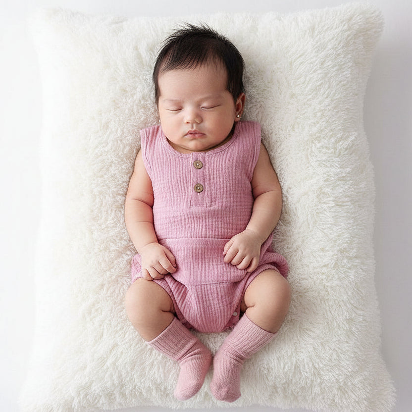 TinyNest Baby Romper Newborn Onesie - Cotton Sleeveless Comfort