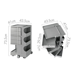 NNEDSZ Bedside Table Side Tables Nightstand Organizer Replica Boby Trolley 5Tier Grey