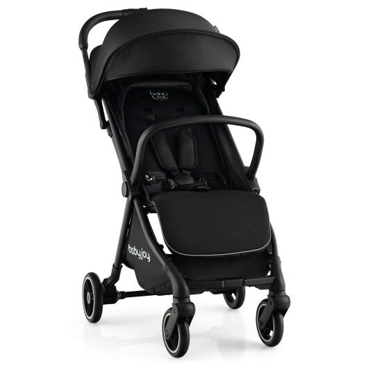 Lightweight Baby Stroller |Compact Travel Stroller for Airplane Fits Airplane Cabin & Overhead - Color: Black