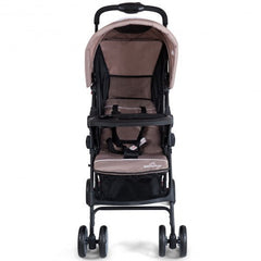Toddler Travel Stroller for Airplane with Canopy and Adjustable Backrest-Coffee - Color: Brown