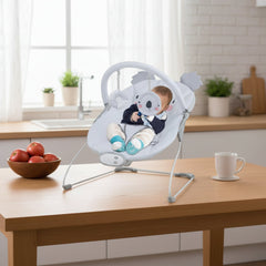 Portable Baby Bouncer Infant Rocker Seat with Detachable Toy Bar-Gray