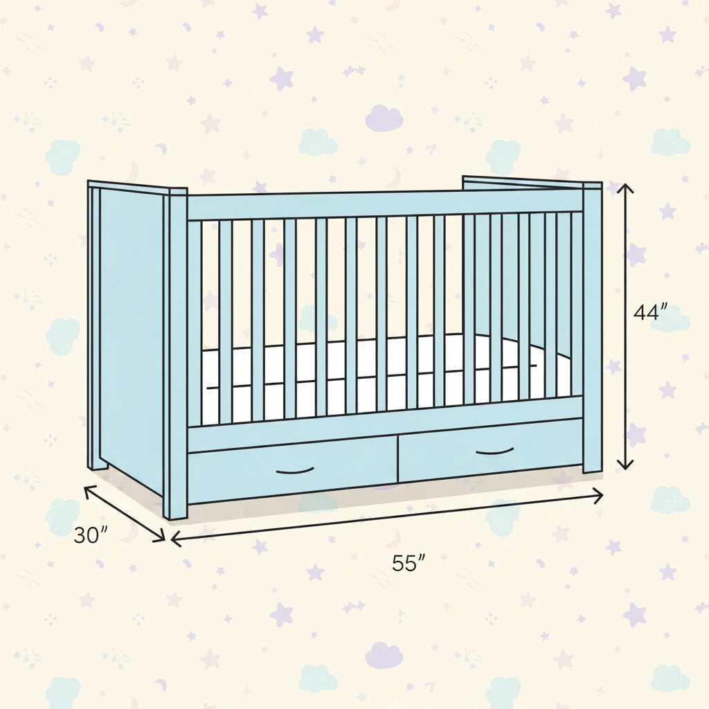 SF Home Solid Wood Convertible Crib in White - Toddler Bed Sold Separately