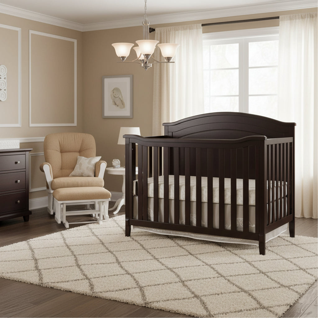 SF Home Espresso Solid Wood Convertible Crib Timeless Collection