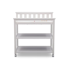 Modern White Baby's First 2 Shelf Changing Table with Wheels