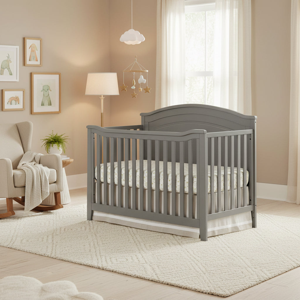 SF Home Solid Wood Convertible Crib Grey Signature