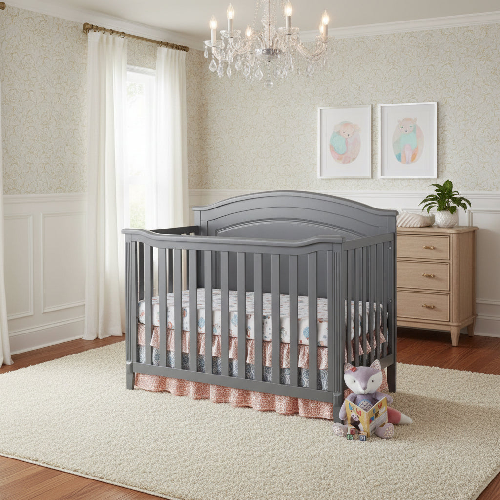 SF Home Solid Wood Convertible Crib Grey Signature