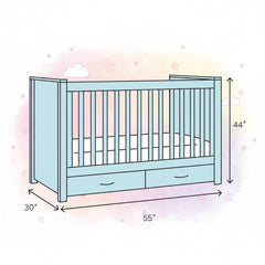 SF Home Solid Wood Convertible Crib Grey Signature