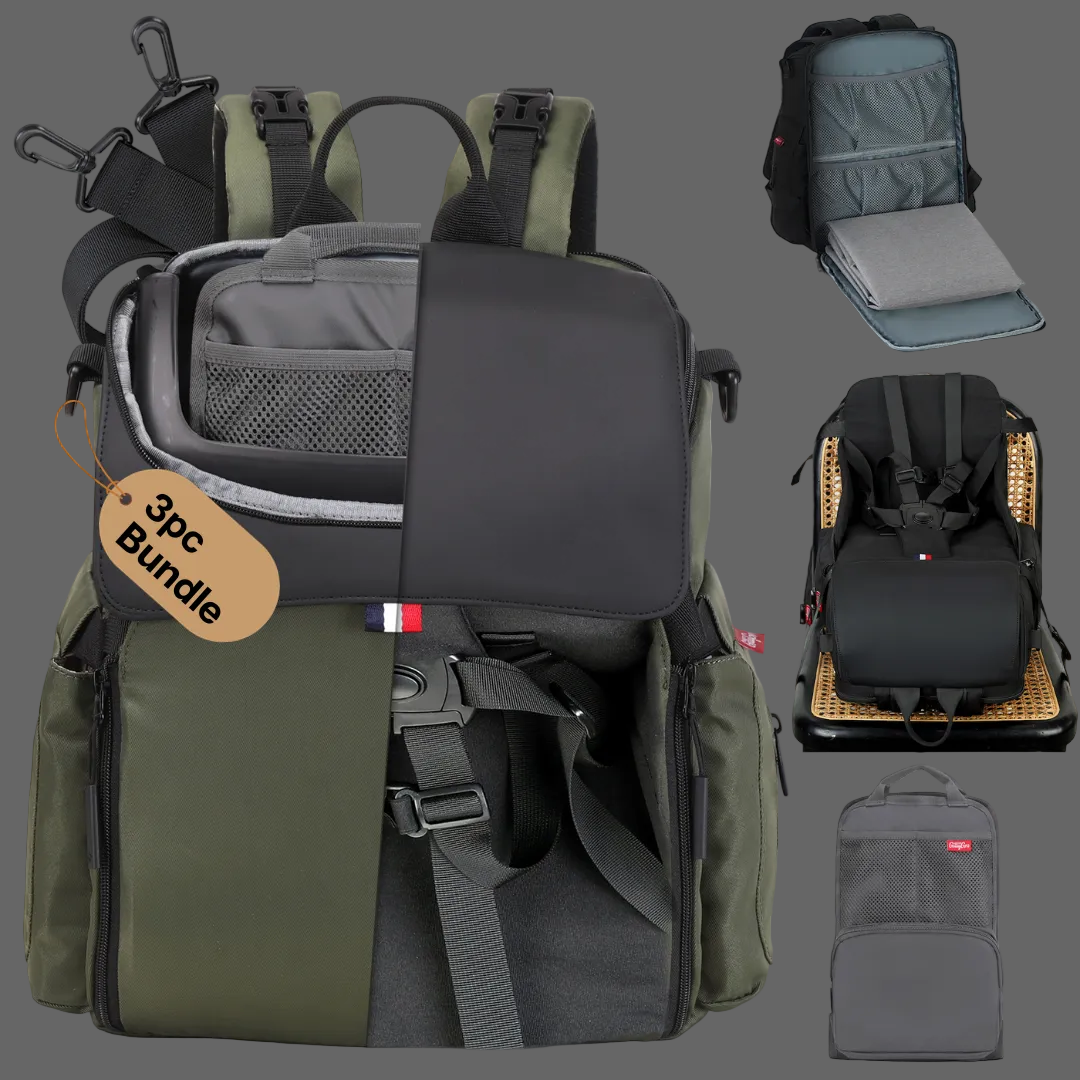 GillyGro Pro | 5-in-1 Parent Backpack with Inbuilt Booster & 13" Laptop Pocket