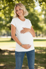 Handy Crossover Short Sleeve Cotton Maternity/Nursing Top