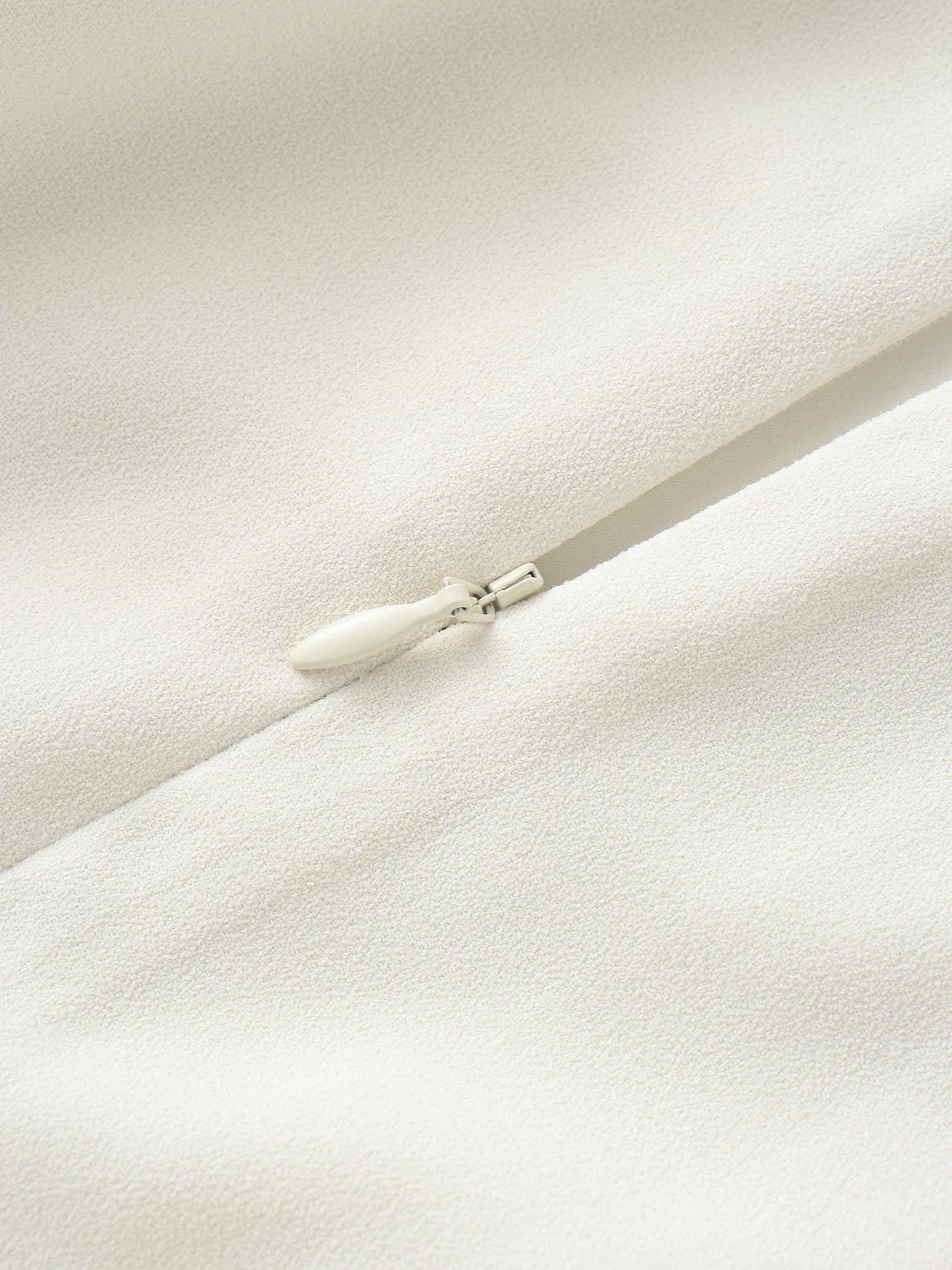 Stitched Down Pleated Jumper-Cream