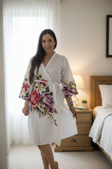 Heart Cutout Robe Back Buttoned Maternity Hospital Gown