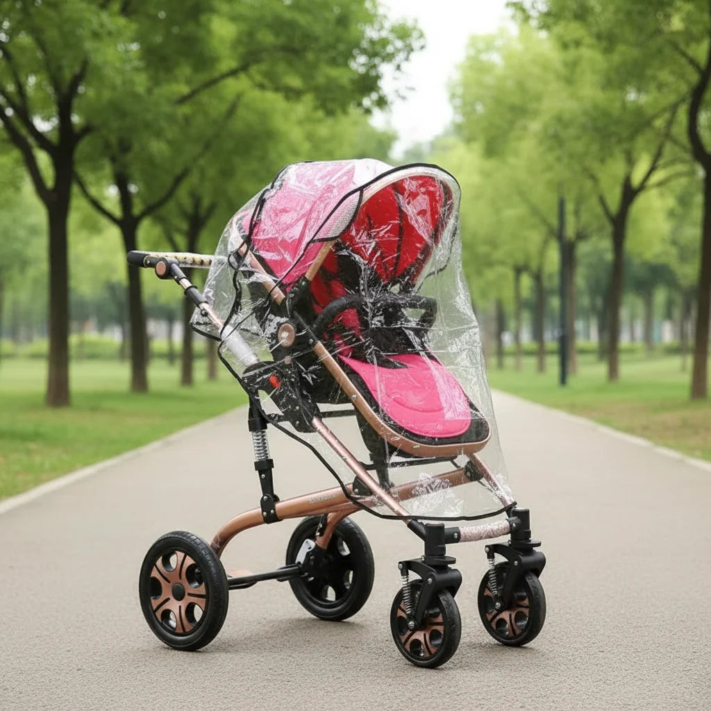 White Universal Stroller Rain Cover Crystal Shield Limited
