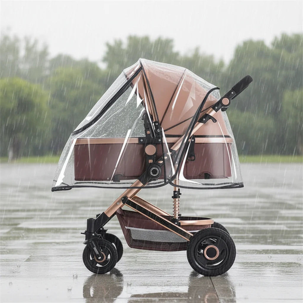 White Universal Stroller Rain Cover Crystal Shield Limited