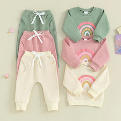 Pants and Sweatshirt Set with Rainbow