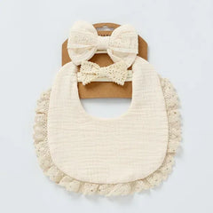 Color: WHITE, Kid Size: 3M - Personalized embroidered baby bib, baby pure cotton gauze bib, mouth in water, baby anti spitting, newborn bib, men's and women'