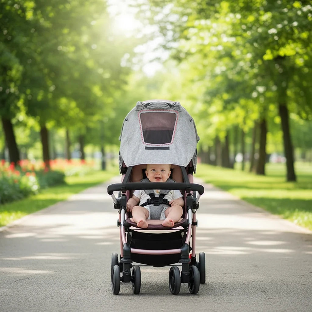 Blue Stroller Sun Shade Nylon Luxe Collection Exclusive