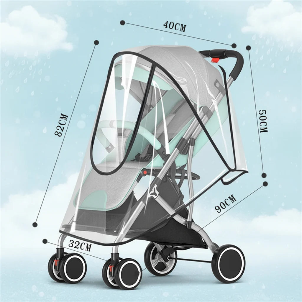 White Universal Stroller Rain Cover Crystal Shield Limited