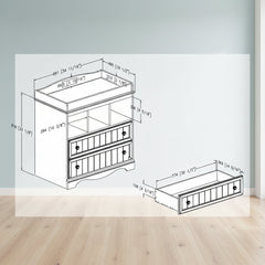 White Wood Baby Changing Table With Two Drawers Pure White Finish Exclusive