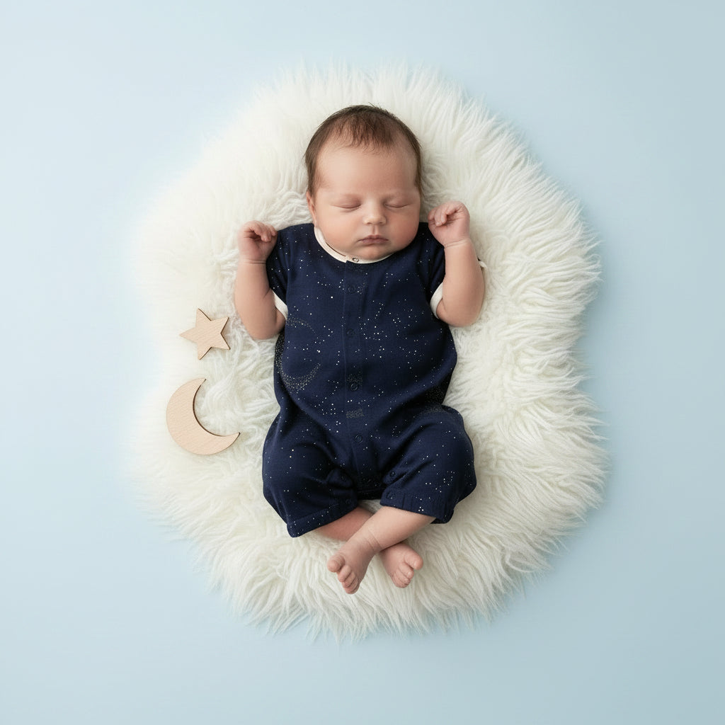 Midnight Moon Bamboo Newcastle Mini Romper