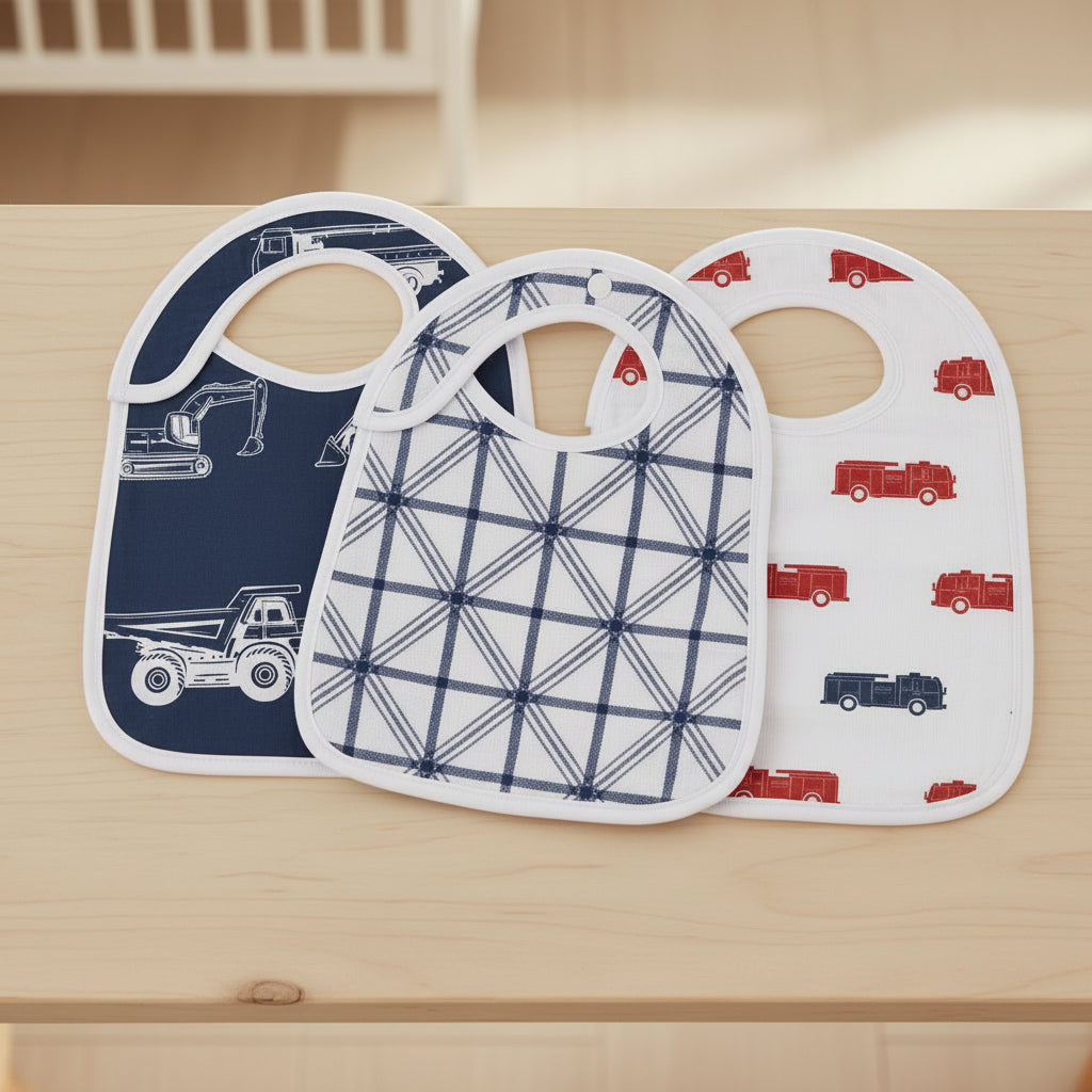 Things That Go Snap Bibs 3Pk