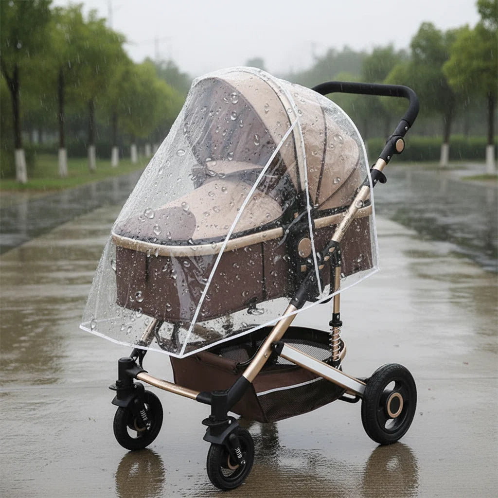 White Universal Stroller Rain Cover Crystal Shield Limited