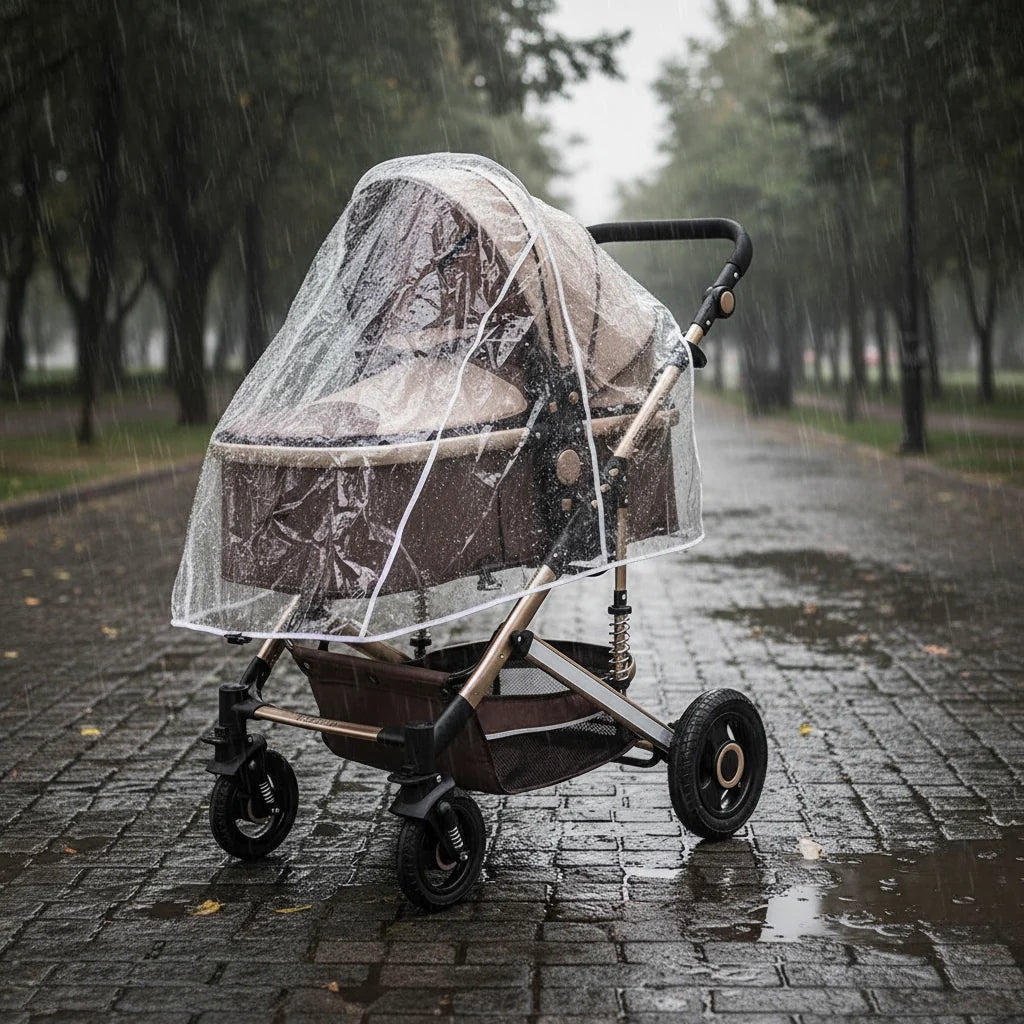 White Universal Stroller Rain Cover Crystal Shield Limited
