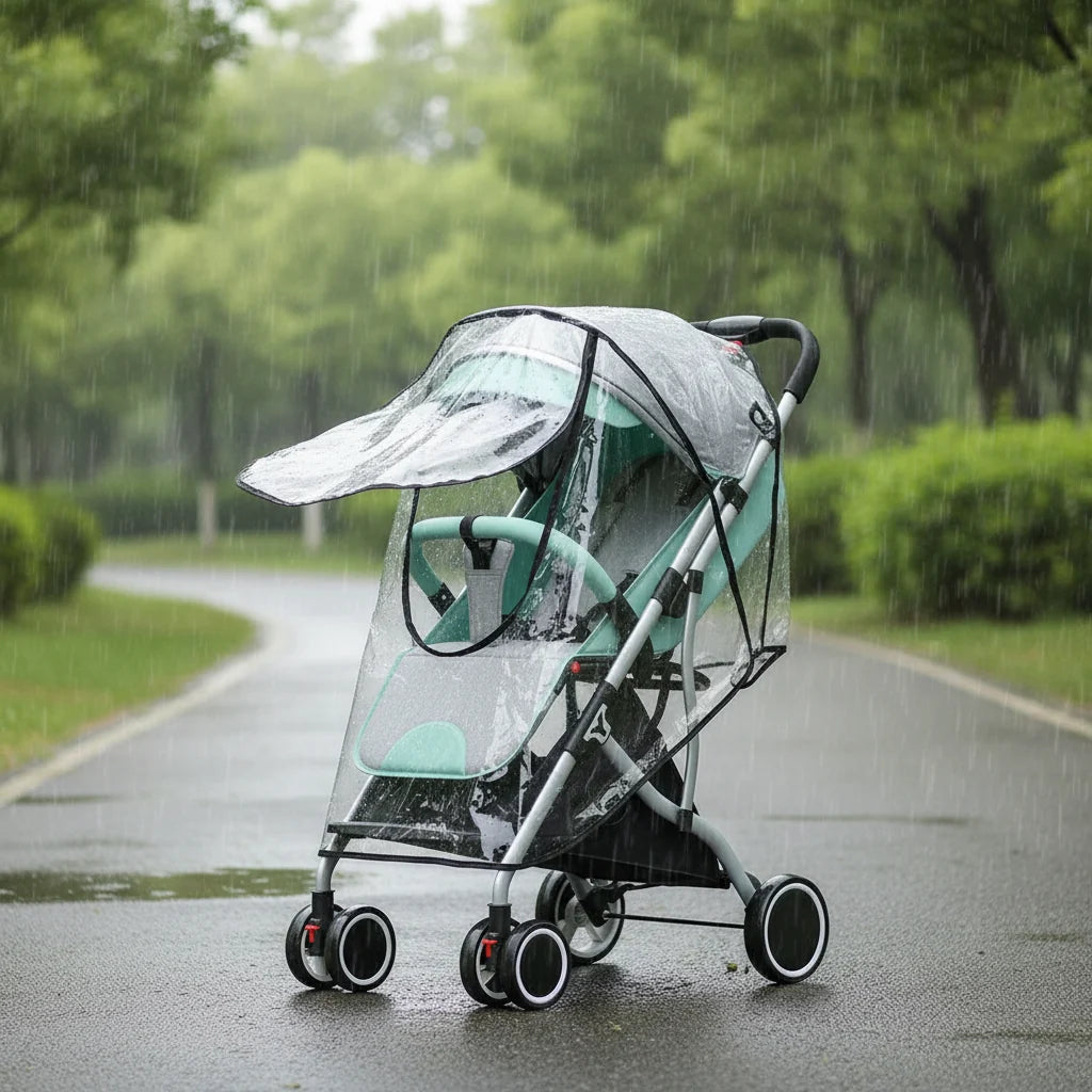 White Universal Stroller Rain Cover Crystal Shield Limited