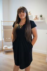 Black Cotton Breastfeeding Friendly Dress