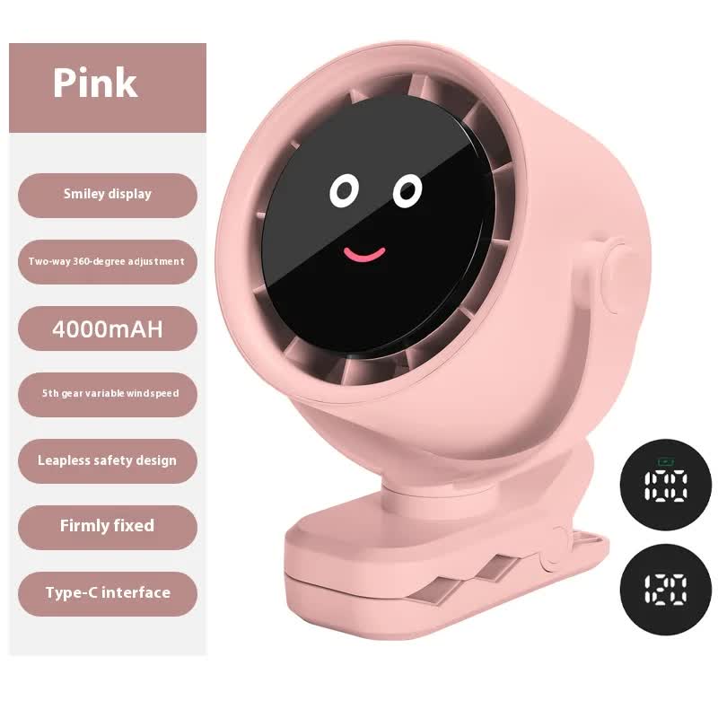 Bladeless Clip-On Fan, 4000mAh, 360 Rotation