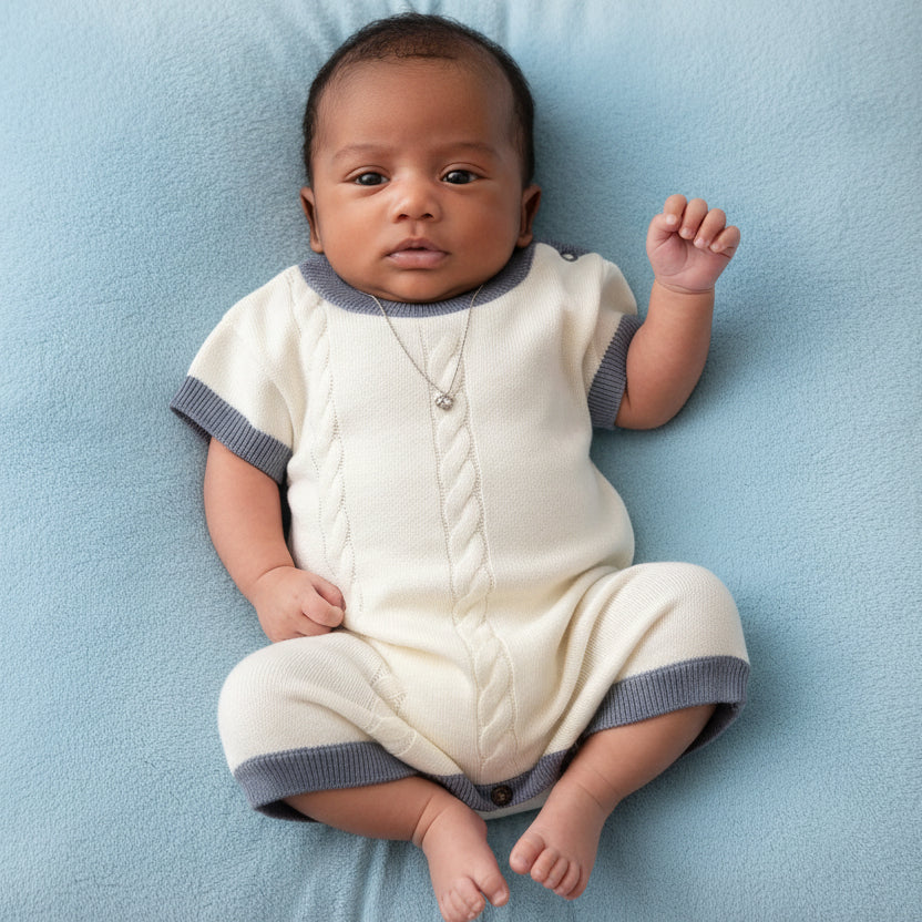 Organic Cotton Knitted Newborn Summer Romper