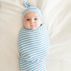 Newborn Rayon Stripe Gro-bag Beanie 2 Pieces Suit