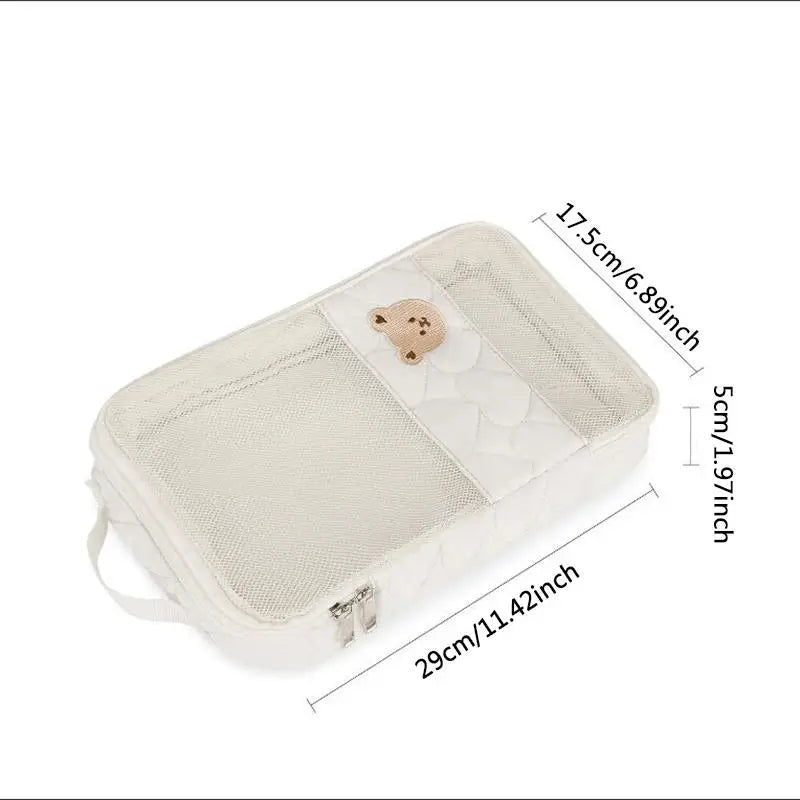 Cute Diaper Bag for Stroller Hanging Bag Separate Storage for Baby Clothes and Diapers Travel Change and Washing Storage Bag