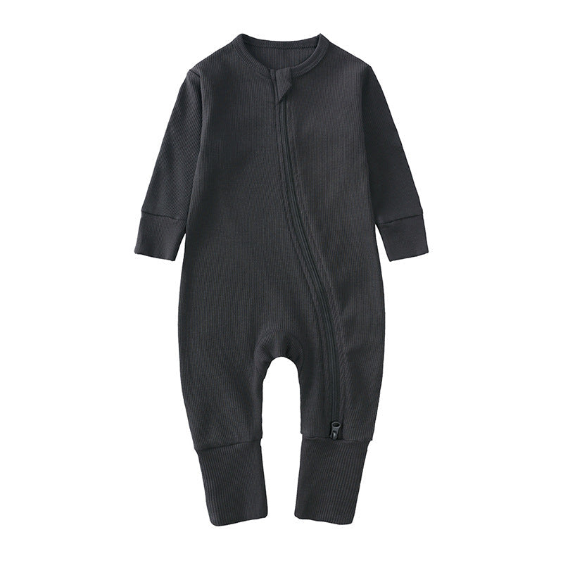 Newborn Clothes Solid Color Rib Fabric Romper