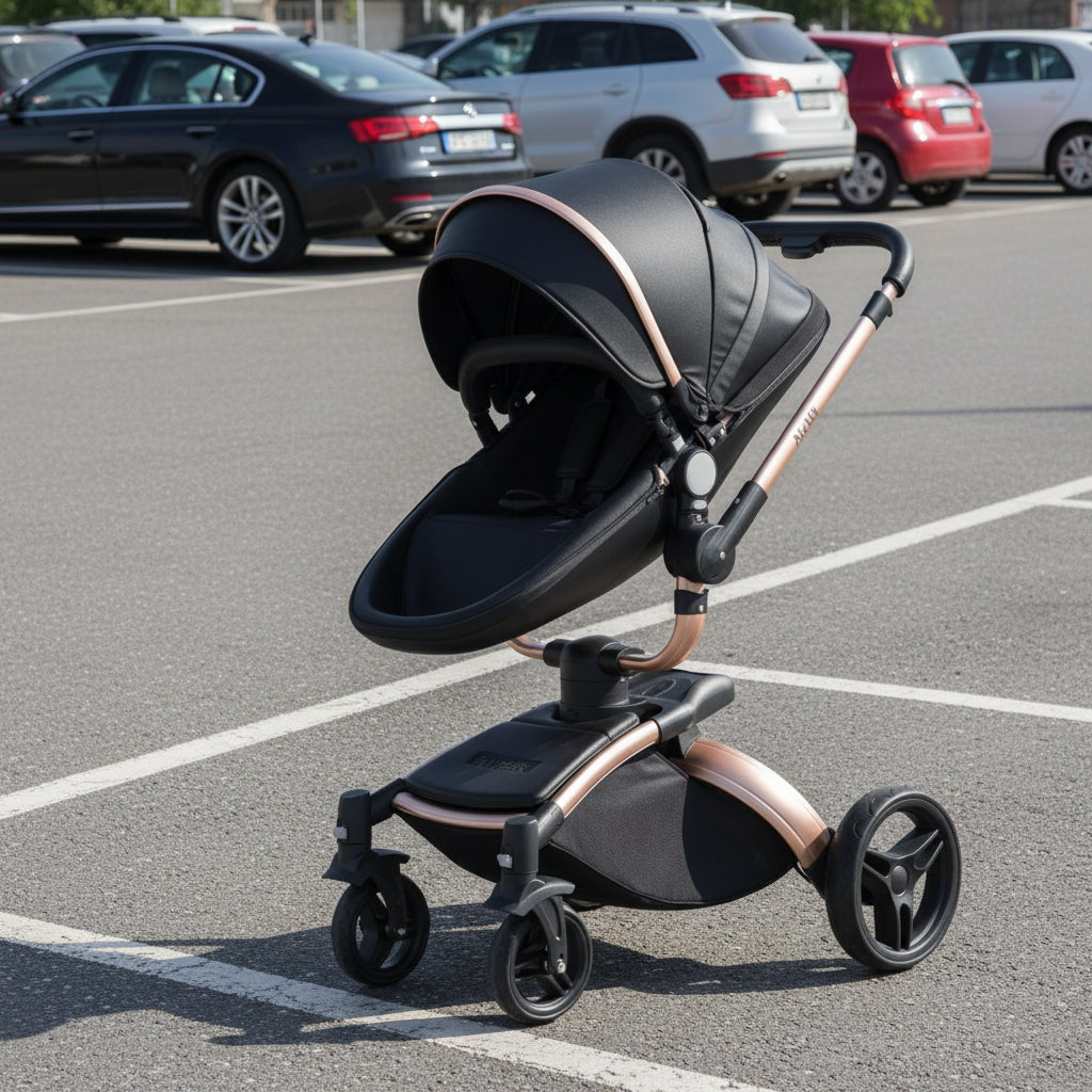 High Landscape Baby Stroller 360-degree Rotation 3-in-1 Basket Foldable