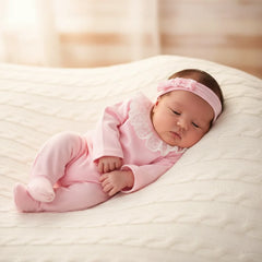 Lace Romper Set For Newborn Girls Cotton Headband Signature