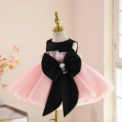 Ball Gown Children Fashion Bow Design Wedding Performance Dress y1594 New Girls Cute Birthday Baptism Princess
