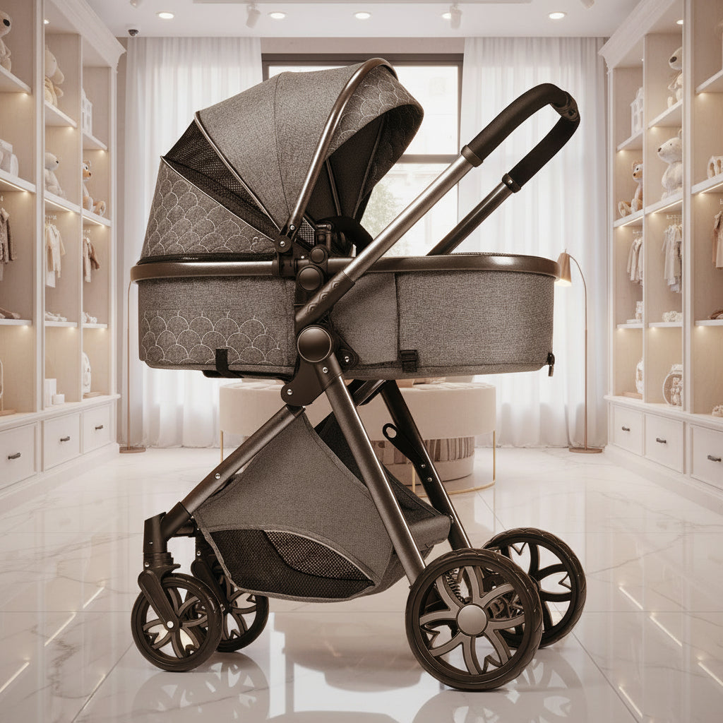 Lightweight Folding Two Way Shock Absorbing Newborn Baby Stroller