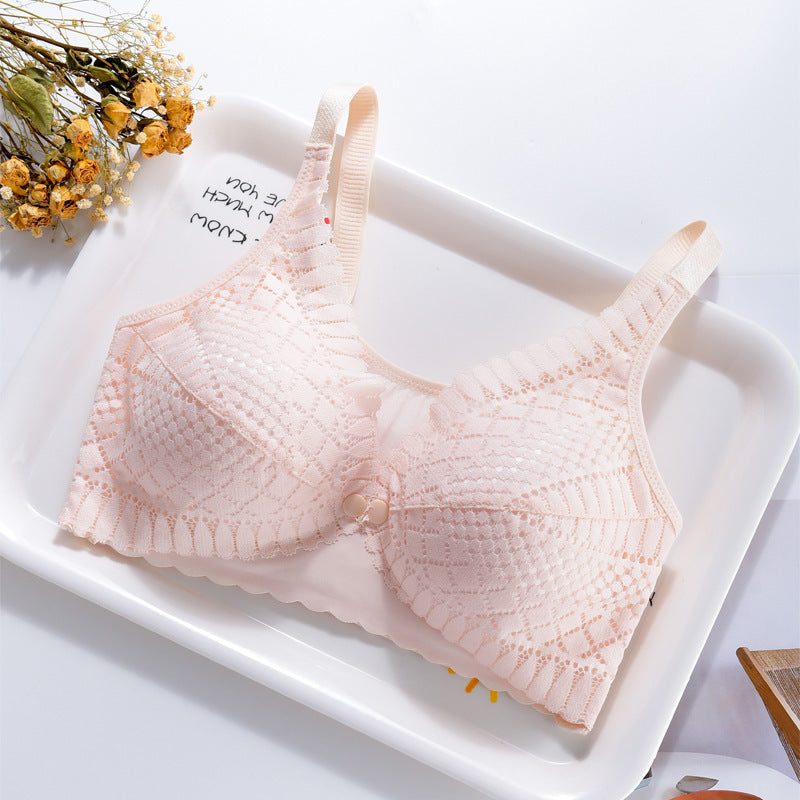 Pregnancy Breastfeeding Bra Front  Steel Ring Lace Gather Type